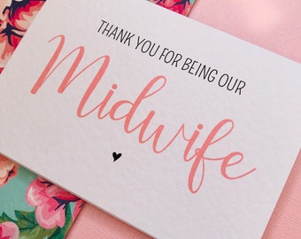 Thank you for being our Midwife New Baby A6 card