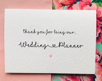 Thank You For Being Our Wedding Planner Card
