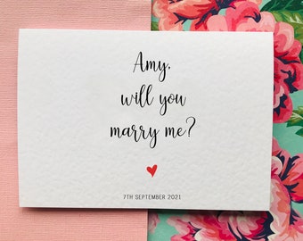 Will You Marry Me Personalised Proposal Card/ Carte de fiançailles/ Proposition surprise/ Proposition de la Saint-Valentin