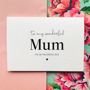 Carte À ma merveilleuse maman le jour de mon mariage