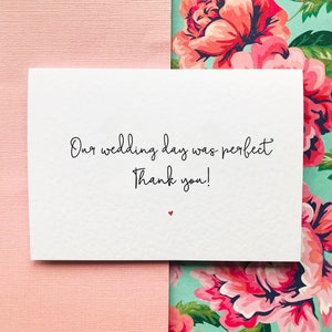 Onze trouwdag was perfect bedankkaart / weddingplanner