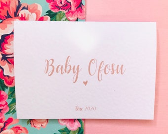 Cartão de nome personalizado para bebê