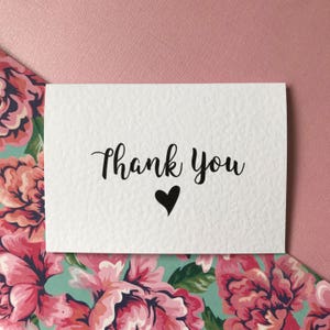 Thank You Card Black/Rose Gold Thank You Card Set/Gift/Wedding Thank You Card