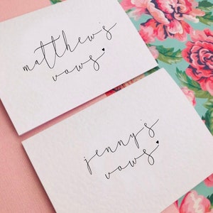 Seine und ihre Hochzeitsgelübde Karten/Hochzeitslektüre/personalisierte Gelübde