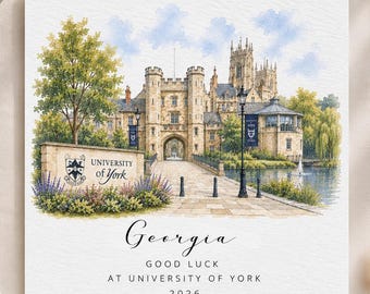 Personalisierte Karte der Universität York, Viel Glück an der Universität! Karte, Geschenk zum Studienbeginn, Studentenausweis der Universität York, Karte für den Studienbeginn