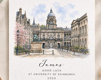 Personalisierte Karte der Universität Edinburgh, Karte „Viel Glück an der Uni“, Geschenk zum Studienbeginn, Studentenausweis der Universität Edinburgh, Karte für den Studienbeginn