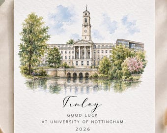 Personalisierte Karte der Universität Nottingham, Viel Glück an der Uni! Karte, Geschenk zum Studienbeginn, Studentenausweis der Universität Nottingham, Karte für den Studienbeginn
