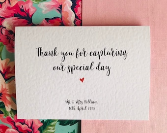 Personalized Wedding Photographer Thank You Card