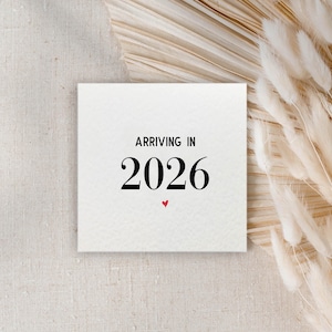 Carte d'annonce de grossesse surprise pour l'arrivée en 2026. Carte Vous allez être papa/tante/grand-mère/grand-père/grand-mère/grande tante...