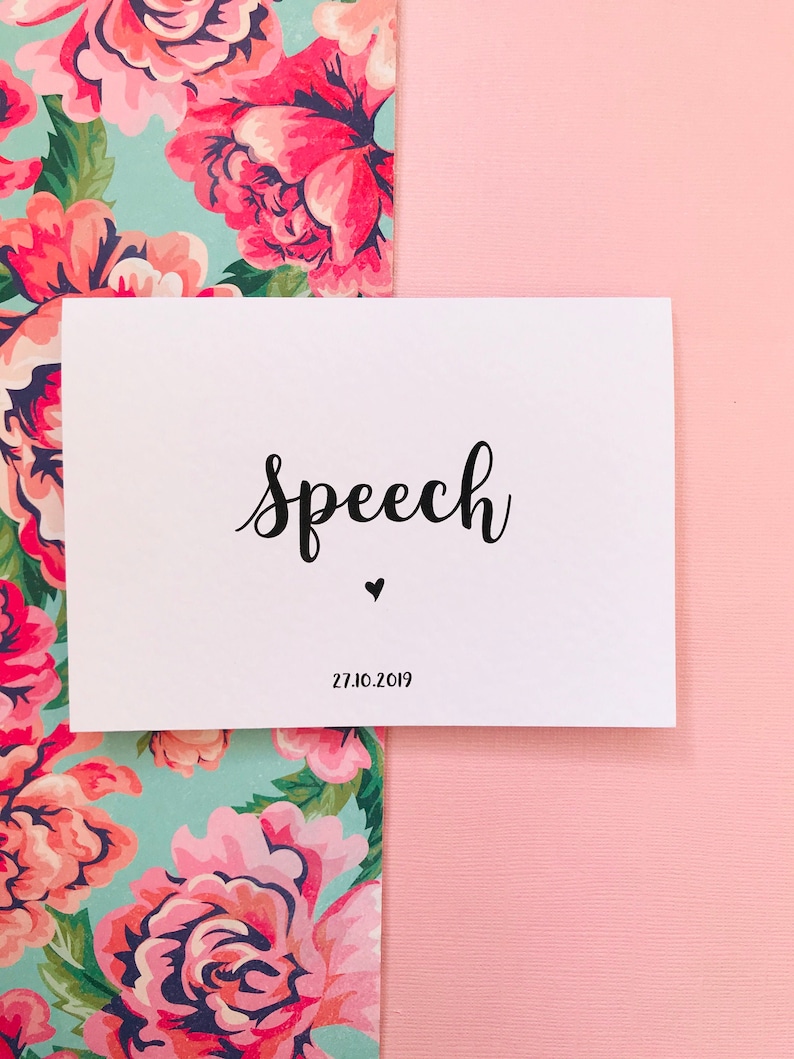 Carte de discours de mariage/discours imprimé personnalisé image 1
