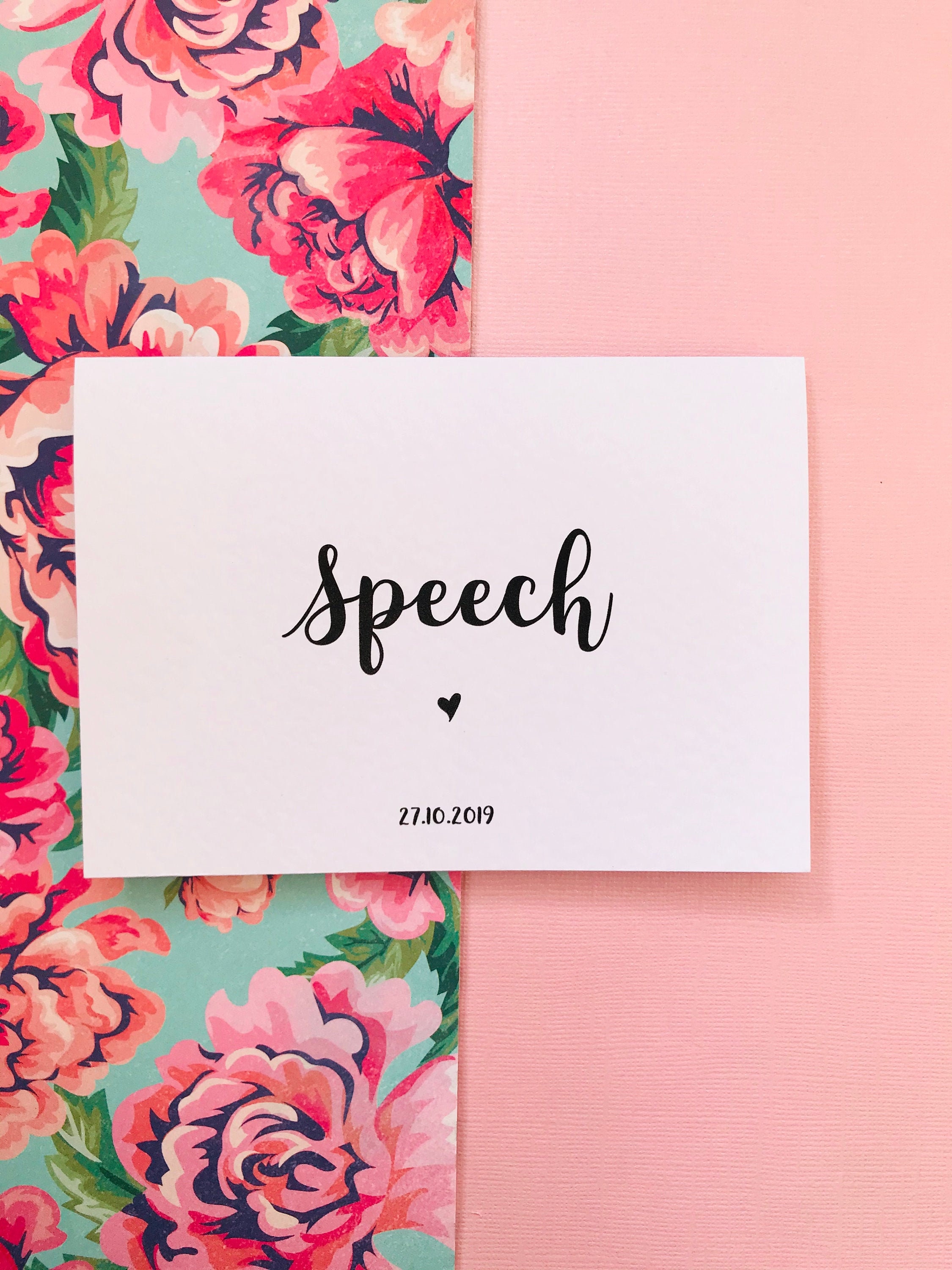 Wedding speech card with funny quote