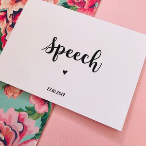 Carte de discours de mariage/discours imprimé personnalisé image 6