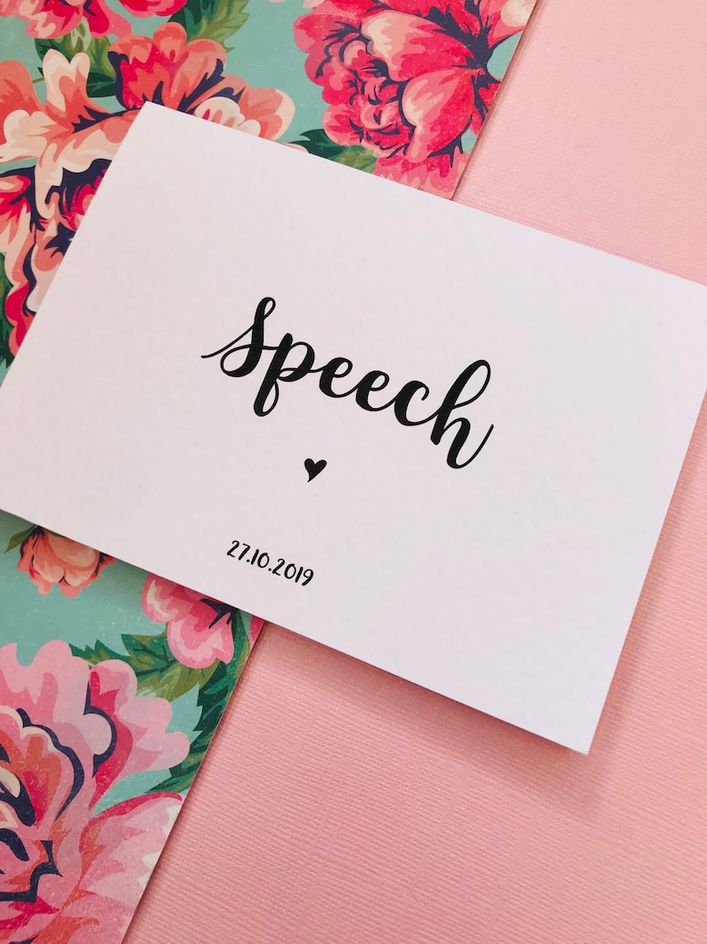 Carte de discours de mariage/discours imprimé personnalisé image 6