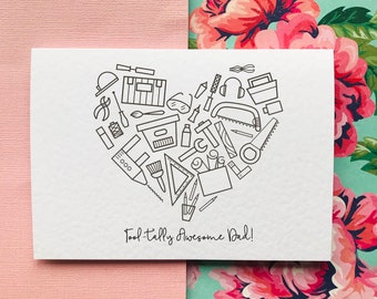 Tarjeta DIY para el Día del Padre: Diseño de corazón con herramientas
