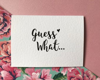 Faire-part de grossesse Devinez quoi. Carte Vous allez être papa/tante/grand-mère/grand-père/grand-mère/oncle/grande tante...
