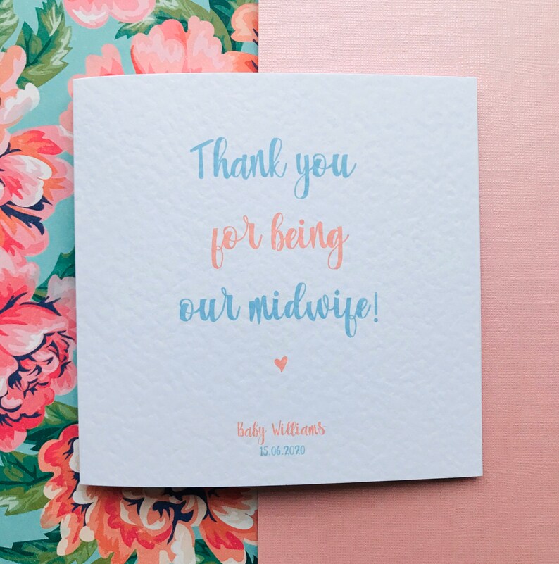 thank you for being our midwife new baby card etsy