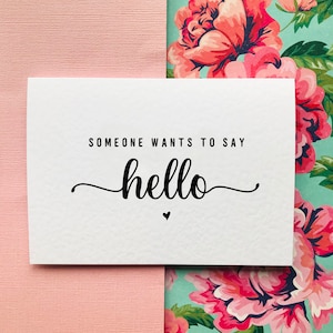 Someone Wants To Say Hello Baby Scan Photo Card. Pregnancy Announcement Card