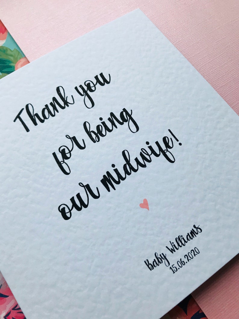 thank you for being our midwife new baby card etsy