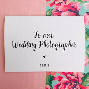 Aan onze trouwfotograaf, bedankkaart.