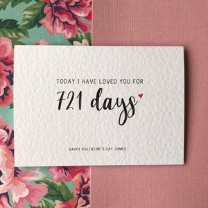 Hoy te he amado por... Tarjeta de aniversario de días