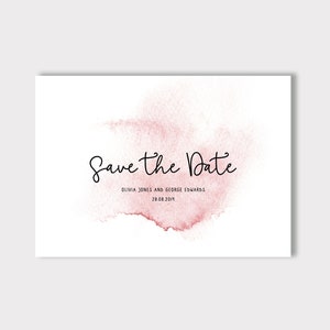 Save the Date - Pink Watercolour