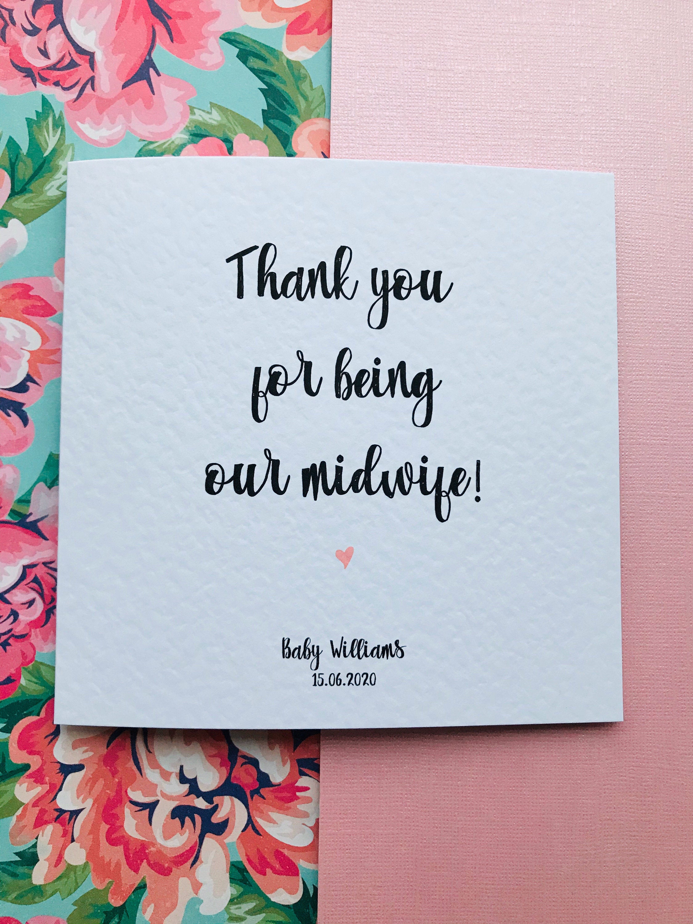 Thank You for Being Our Midwife New Baby Card