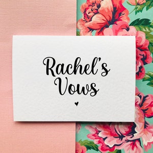 Tarjeta de votos matrimoniales personalizada