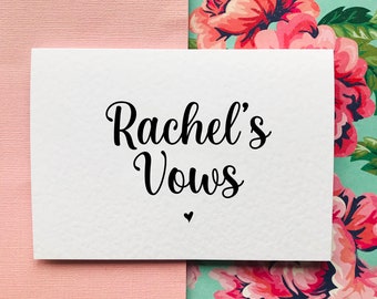 Personalised Wedding Vows Card