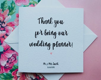 Thank You For Being Our Wedding Planner Card