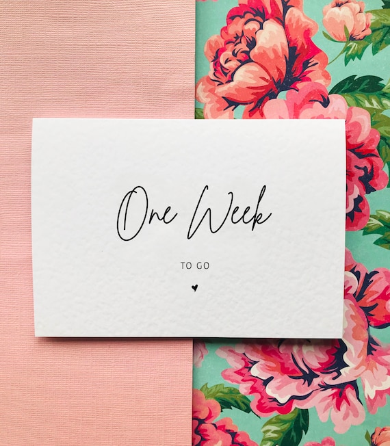 One Week to go Wedding Countdown Card/Mr & Mrs ToBe/Fiancé Card
