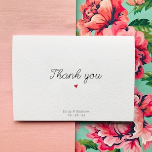 Gracias conjunto de tarjetas de tipografía simplista/regalo/tarjeta de agradecimiento de boda
