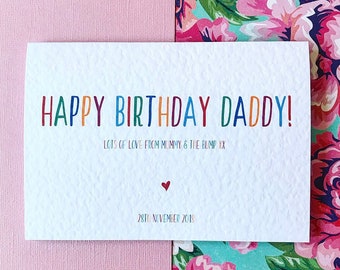 Joyeux anniversaire Papa de maman et la carte Bump. Papa personnalisé pour être carte