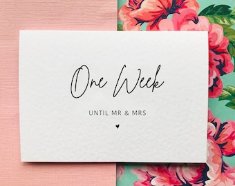 One Week Until Mr & Mrs Wedding Countdown Card
