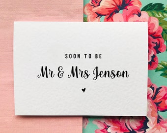 Soon To Be Mr & Mrs Personalised Wedding Day Card