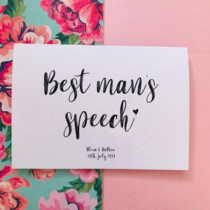 Best Man es Speech Kalligraphie Karte