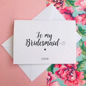Carte de remerciement à ma demoiselle d'honneur/demoiselle d'honneur/meilleur homme.