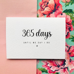 Carte Compte à rebours pour mariage 365 jours jusqu'à ce que nous disons oui