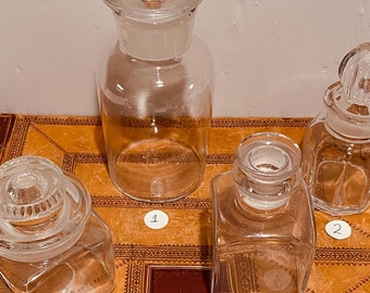 Vintage  Glass Jar - Storage Jar - Candy Jar - Kitchen Storage - Apothecary - Spice Jar - Collectible - Sold Separately