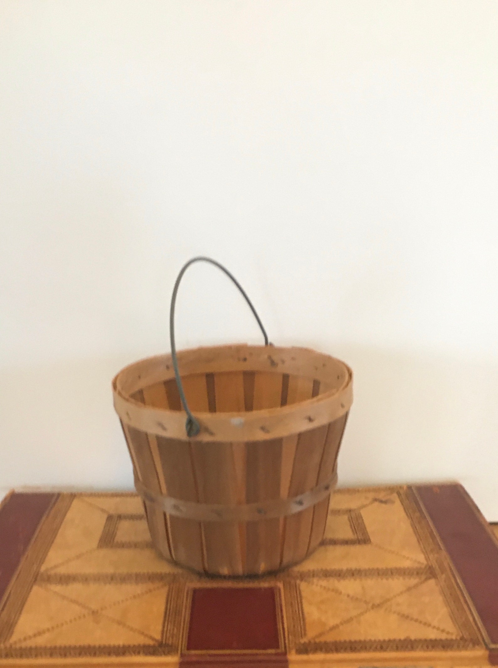 Vintage Wooden Fruit Basket Country Etsy