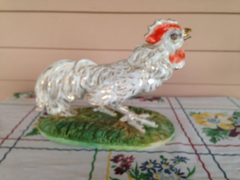 Vintage Rooster Handsome Decorative Ceramic Rooster Rooster with Attitude Made in Italy