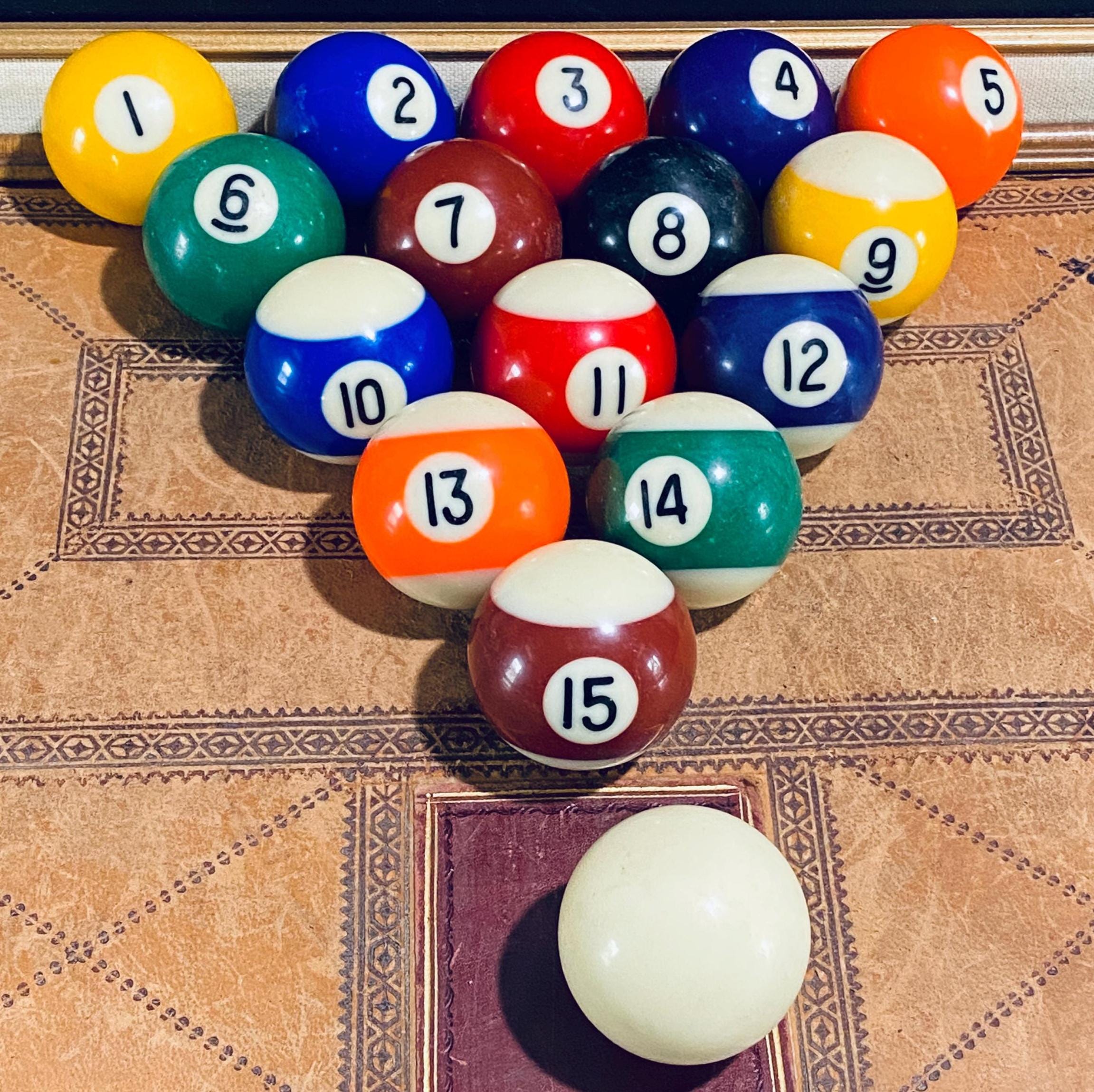 Pool Balls - Set of 15 Plus Cue Ball - Billiards - Vintage - Etsy