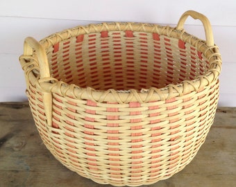 Vintage Large Two Handled Sewing Basket - Nicely Woven