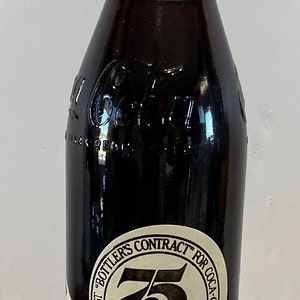 Vintage  75th Anniversary  Coca Cola Unopened Bottle  - Nashville  1900-1975 -  I-15-74 - Man Cave Decor  Collectible