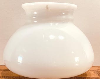 Base de lámpara vintage de vidrio opalino blanco - Pieza de lámpara de aceite para estudiantes MCM