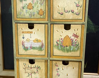 Cómoda pintada de 6 cajones - Mills River - 1998 - Vintage