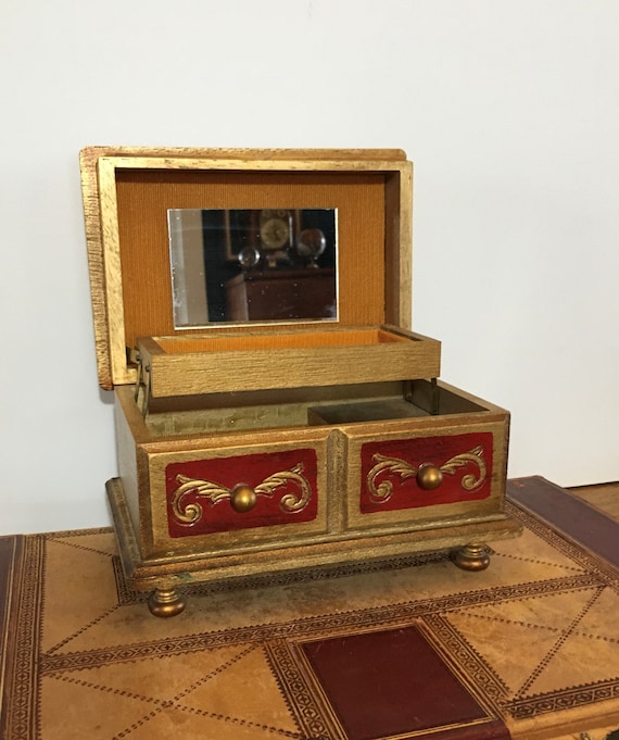 Vintage wooden music jewelry Gem