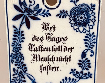 Antike Delfter Plakette - Delfter Kachel - Blau und Weiß - Sammlerstück - Vintage - 19tes Jahrhundert