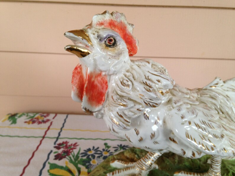 Vintage Rooster Handsome Decorative Ceramic Rooster Rooster with Attitude Made in Italy