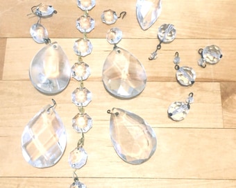 Salvage Vintage - Prismas de cristal brillantes - 20 piezas - Artes y manualidades