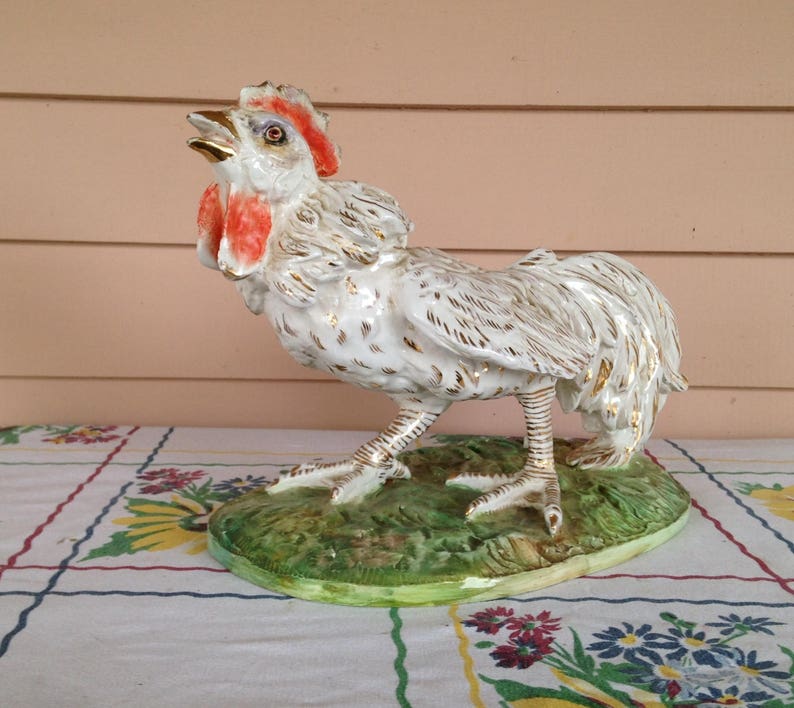 Vintage Rooster Handsome Decorative Ceramic Rooster Rooster with Attitude Made in Italy
